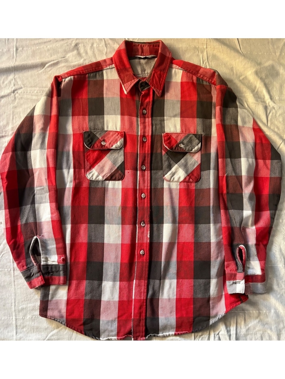 Vintage Five Brother Tallman XL Red and Black Plaid Flannel Shirt